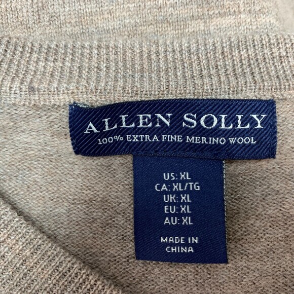 Allen Solly Men's Sweater X-Large Brown 100% Extra Fine Merino Wool - Picture 9 of 10